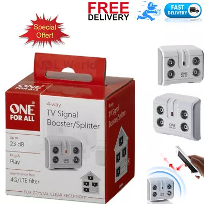 One For All 4 Way TV Signal Booster Splitter  • £24.99