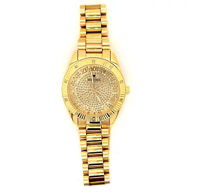$169.99 • Buy IceTime PRINCESS Yellow 32mm Ladies Yellow Gold Steel Watch Iced 0.10ct Diamonds