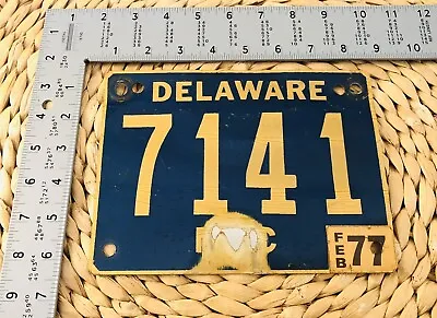 1977 Delaware MOTORCYCLE License Plate ALPCA Harley Davidson Indian 7141 • $48