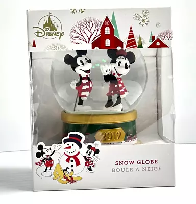 Disney Store 2019 MICKEY AND MINNIE MOUSE HOLIDAY SNOW GLOBE Christmas Glitter • $19.99