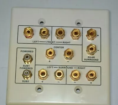 $9.99 • Buy 6.2 Surround Sound Speaker Wall Plate Dual 2-Gang Ivory Outlet For Home Theater