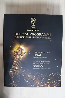 £500 • Buy 2018 World Cup Final Programme (france V Croatia) 15/07/2018 Official Programme