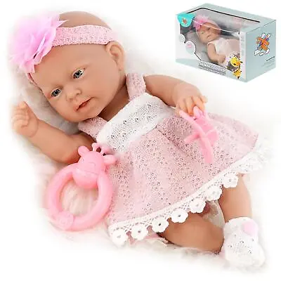 BiBi Doll Bathable Baby Doll 10  & Play Set With Dummy & Accessories Girls Toy • £12.99
