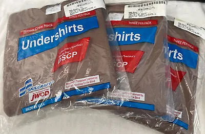 Lot Of (3) SKILCRAFT VINTAGE (3 Pack) Military Brown  Undershirt T-shirts Sz S • $24.64