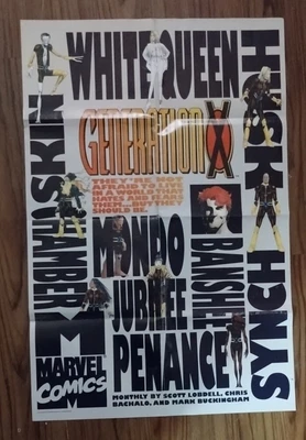 $11.09 • Buy X-Men Vintage Marvel Comics 94 Generation X Poster 23' X 35  Folded