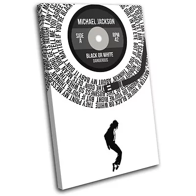 Michael Jackson Black White Record Vinyl Lyrics Song Canvas Wall Art Print • $64.99