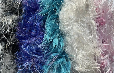 £3.59 • Buy Job Lot Bundle Yarn Wool Crafts Pom Pom Fancy Eyelash Tinsel 5x 10 Meters #178