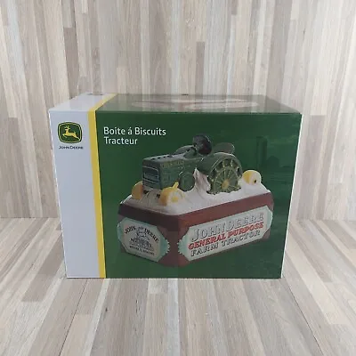 John Deere 11.5  Tractor Stoneware Cookie Jar ~ Green ~ New In Box • $59.50