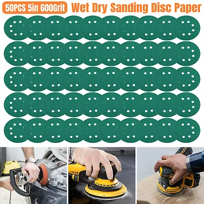 50Pcs 5in 600Grit Wet Dry Sanding Discs Hook & Loop Orbital Sander Pad Sandpaper • $13.98