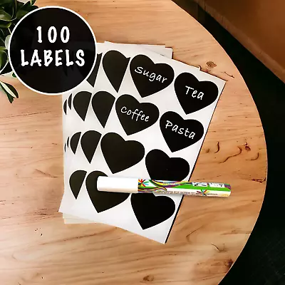 100pcs Chalkboard Labels Blackboard Chalk Board Stickers Craft Kitchen Jar Tags • £4.99