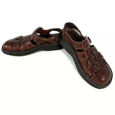 Born Sandals Mens 9 M Fisherman Brown Leather Slingback Casual Comfort B0343 • $44.99