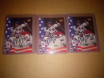 (3) 1995 Signature Rookies Miracle On Ice 1980 /24000 Mike Eruzione #12 Autos • $99.99