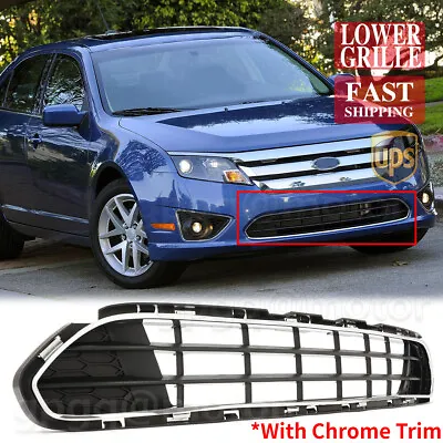 $44.99 • Buy For Ford Fusion 2010-2012 2Pcs Front Bumper Lower Grille W/Chrome Molding Trim