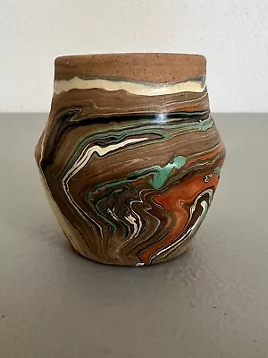 Vintage NEMADJI Pottery Co. Handmade Swirl Vintage Vase/Pot 2.5” Tall • $26.99