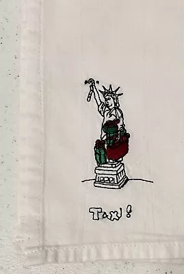 Taxi Merry Masterpieces Napkin 1999 Statue Of Liberty Christmas 16 X 15” • $3.95