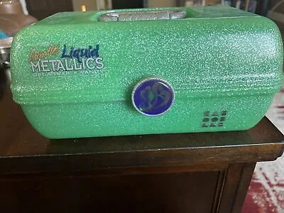 Vintage Caboodles Jellies Green Liquid Metallics Organizer Makeup Case • $19.99
