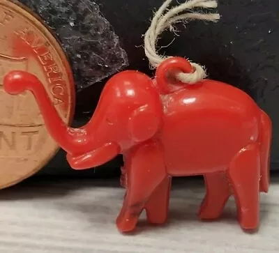 Vintage Plastic Red ELEPHANT Charm Jewelry • $7