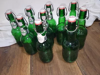 $20 • Buy  Vintage Grolsch 16oz Green Glass Swing Ceramic Top Bottle 1 Bottle