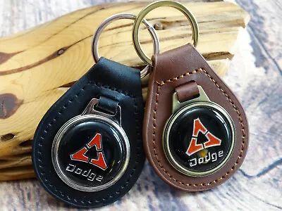 NEW RARE VINTAGE 1970s DODGE TRUCK CAR Leather Key Chain Ring Fob NOS • $19.99