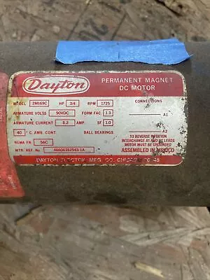 Dayton 2m169c 3/4 Hp Dc Motor 90 Vdc 1725 Rpm 56c • $75