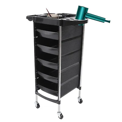 5 Tier Hair Salon Trolley Beauty Spa Hairdressing Storage Drawer Cart W/ Wheels • $71