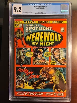 Marvel Spotlight #2 CGC 9.2 (1st App Werewolf By Night): CGC #: 2068624003 • $2200