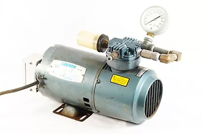 $195 • Buy GAST M100X Air Compressor Vacuum Pump LEESON Electric Corp Oilless HVAC