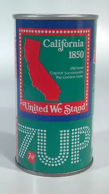 Vtg 7Up 12oz Straight Steel Can Bicentennial US United We Stand State California • $11.79