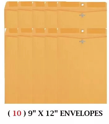 ( 10 ) 9x12 Manilla Brown Kraft Clasp Catalog Envelopes Letters Mailers Mailing • $9.89