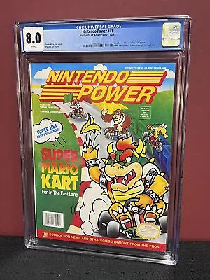 Nintendo Power Magazine #41 CGC 8.0  Super Mario Kart SNES Newsstand Edition • $279.99