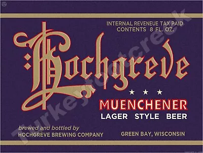 Hochgreve Muenchener Lager Style Beer Label 18  X 24  Metal Sign • $64.99