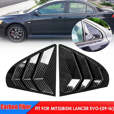 2x Quarter Window Louver Shutter Cover Side Vent For 09~16 Mitsubishi Lancer EVO • $26.98