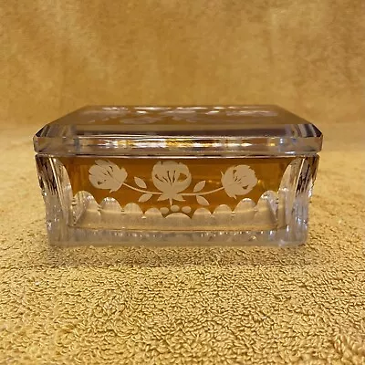 Beautiful Vintage Julia Hand Cut Lead Crystal Keepsake Box • $35