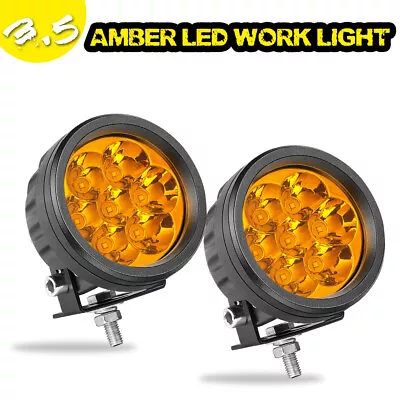 2x 3.5  Amber Round CREE LED Work Light Spot Driving Fog Pods Truck Bumper Grill • $37.99