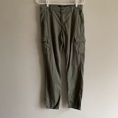 J Brand Women 25 Mid-Rise Casual Relaxed Croft Olive Green Easy Cargo Pants • $26.99