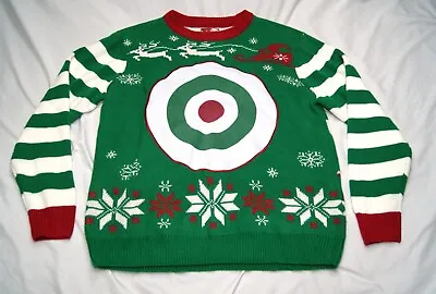 Fun Ugly Christmas Party Sweater Bullseye Drinking Game Mens L Large • $17.24