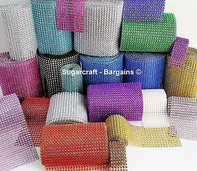 £1.50 • Buy BLING Sparkling Diamond Effect Wedding Cake Craft Trim Ribbon MESH