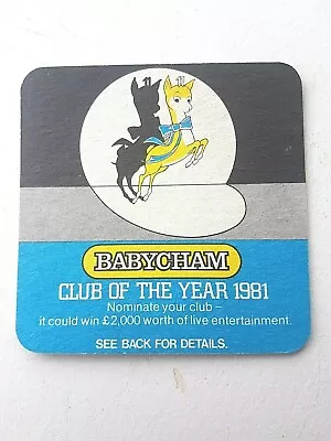 Vintage SHOWERINGS  BABYCHAM ~ Club Of The Year 81 Cat No'211 Beer Mat / Coaster • £1.50