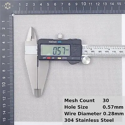 0.5mm Hole (30 Mesh) Stainless Steel Wire Mesh 280 µm Wire(Kettle Filter Size) • £3.38