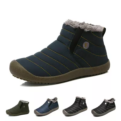 JACKSHIBO Men's Winter Outdoor Waterproof Warm Snow Boots Ankle House Shoes • $24.99