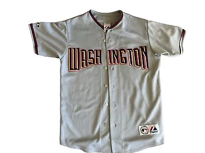 Majestic Washington Nationals Men’s Size M Baseball Jersey 2005-08 Road Grey • $34.99