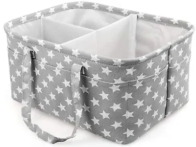 Baby Nappy Caddy Portable Nursery Organizer Bag For Changing Baby Gift Grey • £11.62