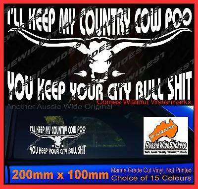 200mm Funny Aussie BNS Ute 4X4 Horse Truck Car Stickers COUNTRY COW POO • $6.90