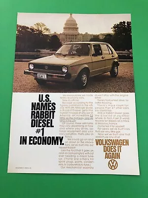 1978 1979 Volkswagen Rabbit Diesel Vw Vintage Original Print Ad Advertisement • $6.54