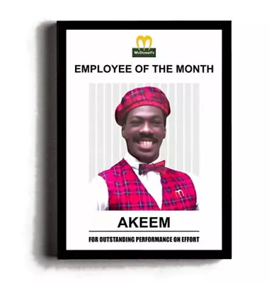 Framed Coming To America Akeem Employee Of The Month Photo Eddie Murphy. QUALITY • $19.99