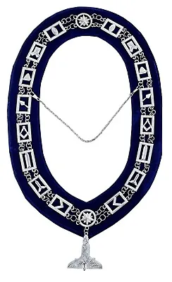 Masonic Master Masons Blue Lodge  Silver Collar Chain + Senior Warden Jewel • $34.99