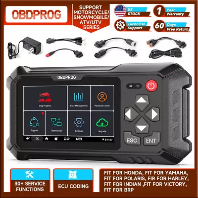 OBD2 Scanner Motorcycle Full System Diagnostic Tool ECU Coding Oil Reset OBDPROG • $439