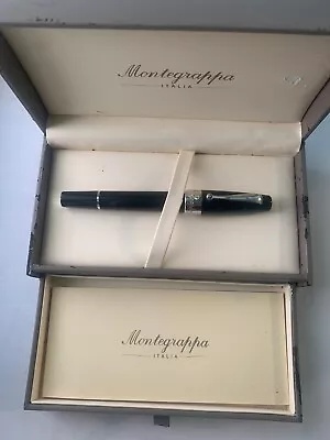 Montegrappa Classica Black Resin & Sterling Silver Rollerball Pen • $200
