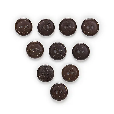 100pcs 2 Hole Brown Coconut Shell Buttons Sewing Scrapbooking Decor 10mm • $3.69