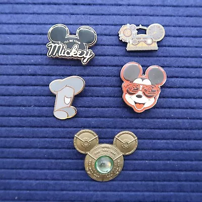 Disney Pins Mickey Mouse Hat Trading Pin Lot Of 5 Steamboat Willie Steampunk • $24.76